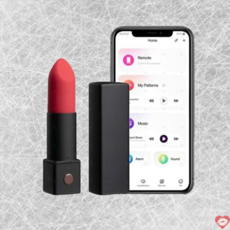 Lovense Exomoon Lipstick Vibrator Đen Siêu Mạnh App Điều Khiển
