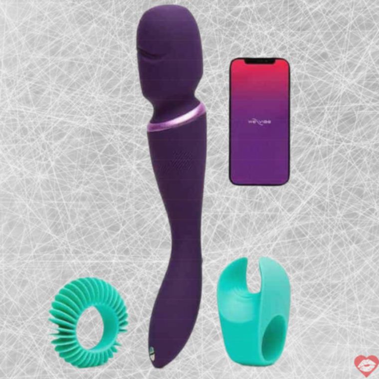We-Vibe Wand Massager Tím 30cm Nasadka Rung App Smartphone Đỉnh Cao