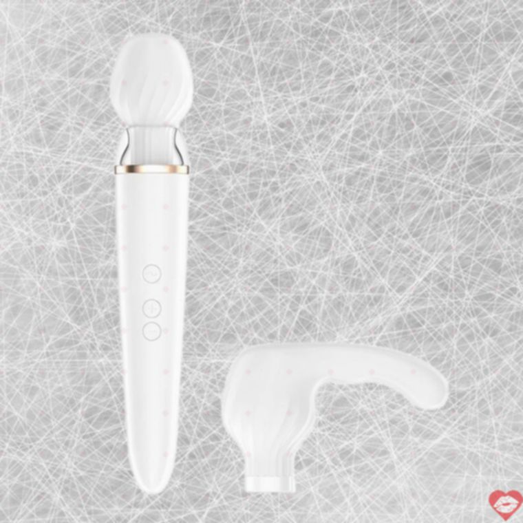 Satisfyer Double Wand-er APP Trắng Điều Khiển Xa 27cm