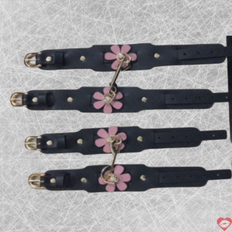 MT bondage set đen hoa khóa BDSM cao cấp