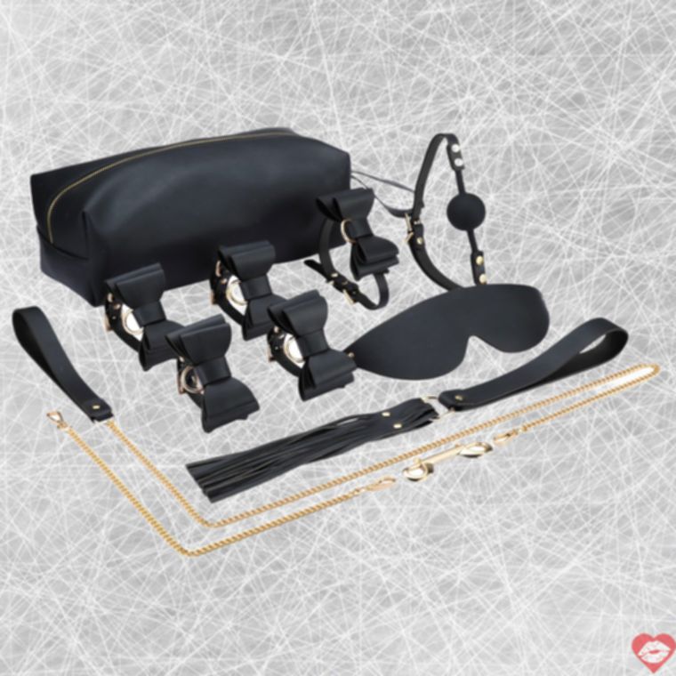 MT 10pc BDSM Kit Đen Bao Gồm Túi