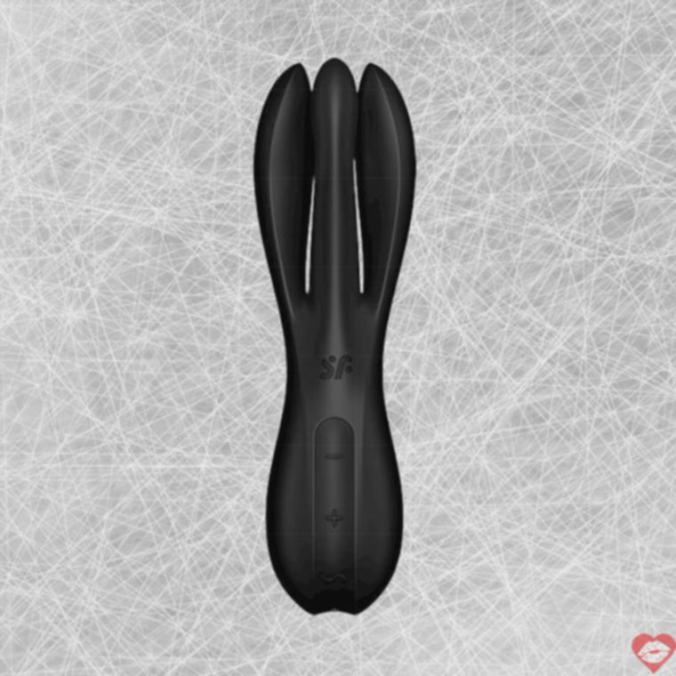 Satisfyer Threesome 2 Rung Đen Tím 14cm Đa Điểm