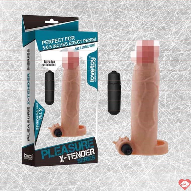 LoveToy X-Tender Nasadka 22cm Thịt Rung