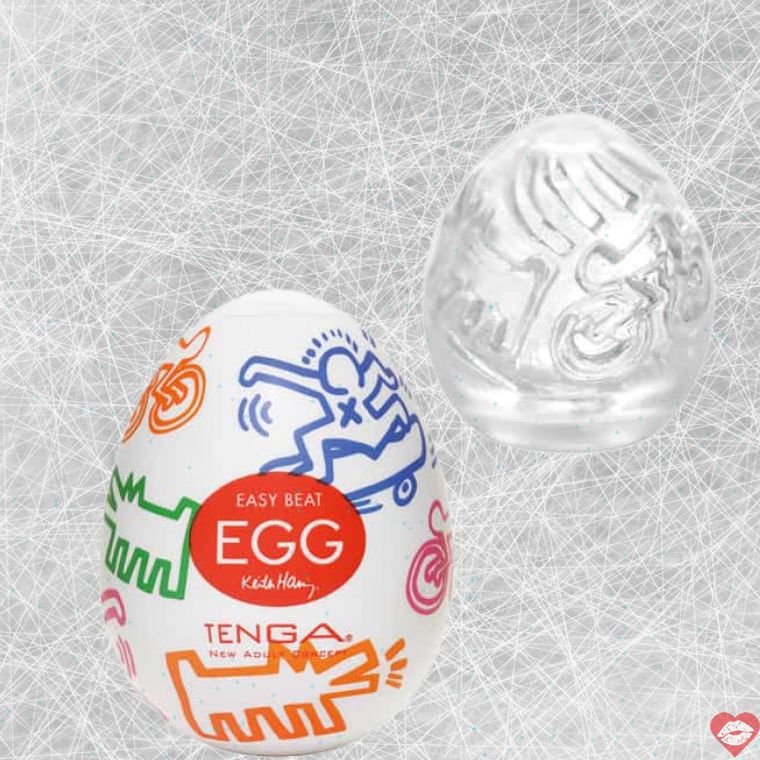 Tenga Egg Keith Haring Street Trắng TPE Sáng Tạo