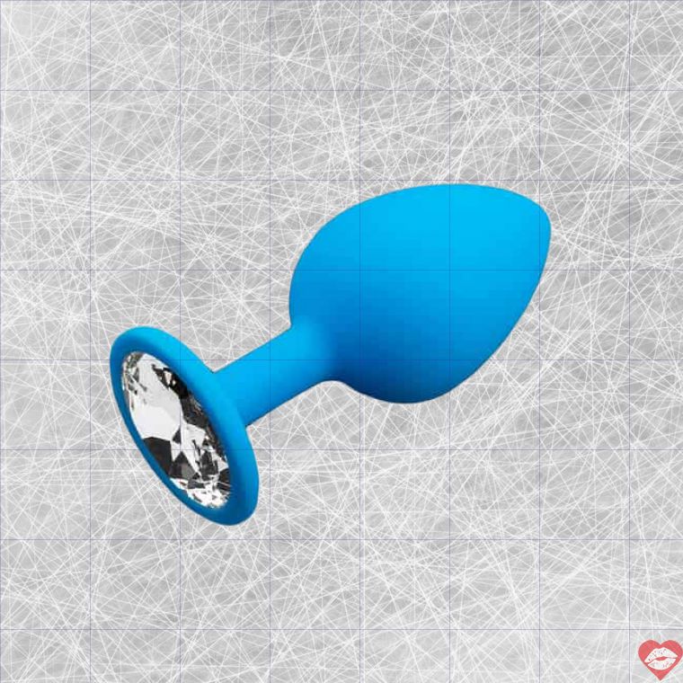 Plug Hậu Môn Xanh Lam Crystal 9cm Silicone Cao Cấp