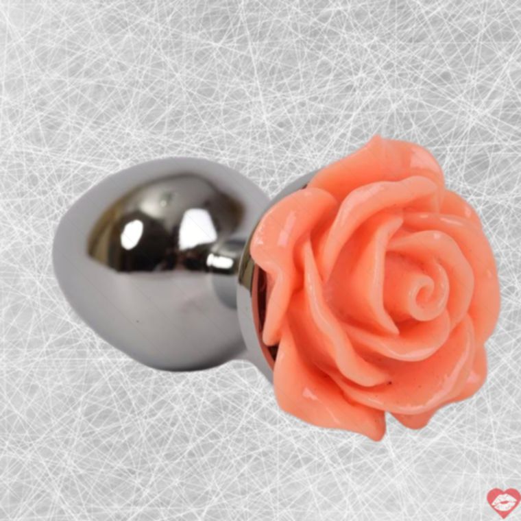 4sexdream plug hoa hồng cam kim loại 10cm sang chảnh