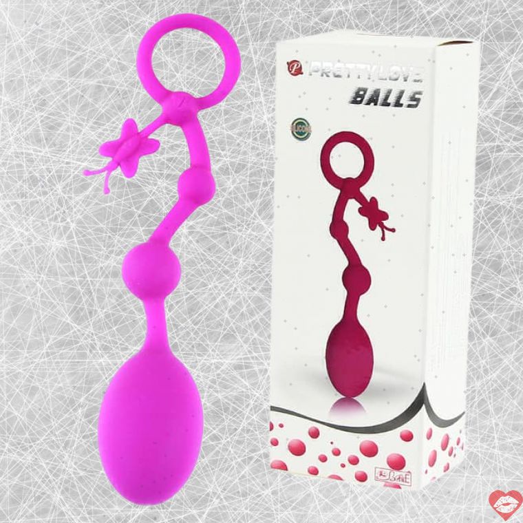 Baile Pretty Love Balls Hồng Anus Chuỗi Dễ Tháo
