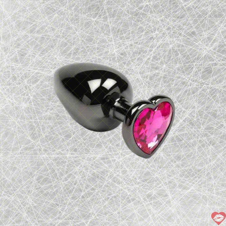 Anal Plug Piquant Heart Crystal Graphite Lớn 8.5cm