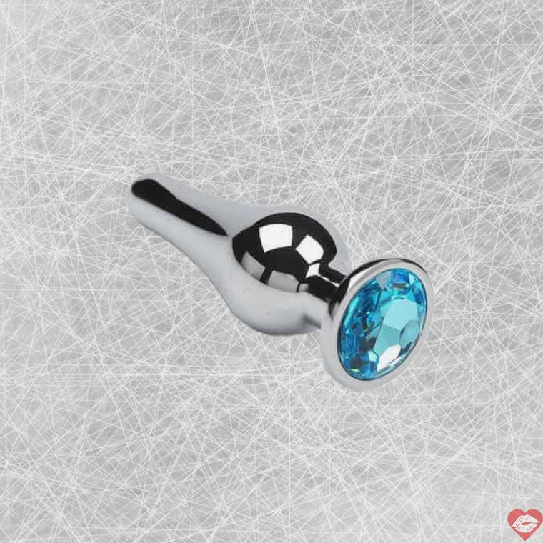 Pikantnye Shtuchki Anal Plug Xanh Crystal Bạc Nhỏ 3cm
