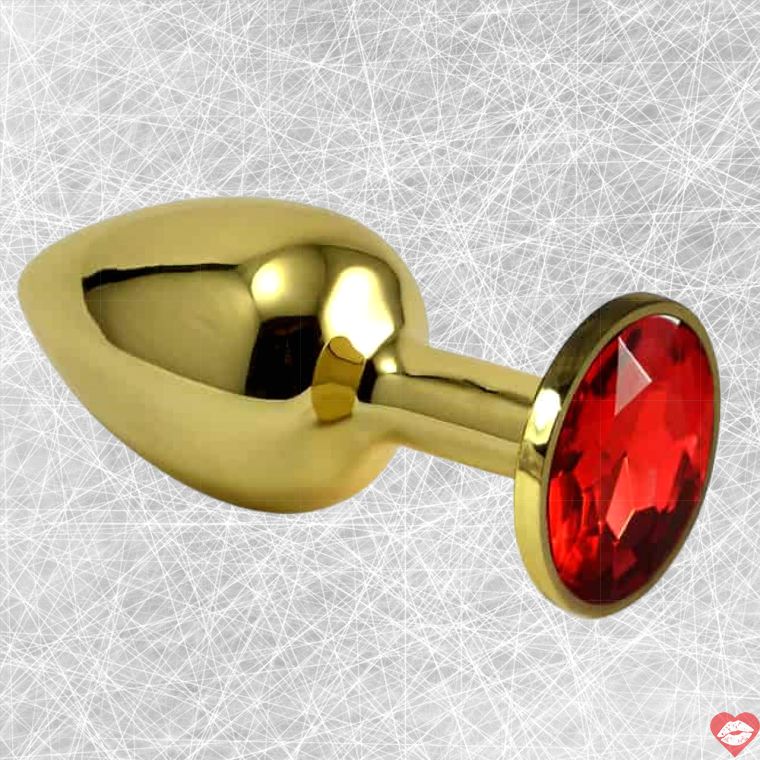 LoveToys Butt Plug S vàng kim cương đỏ anal kim loại sang trọng