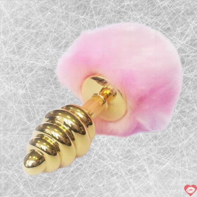 LoveToys Butt Plug Vàng Hồng Đuôi Gợn Siêu Dễ