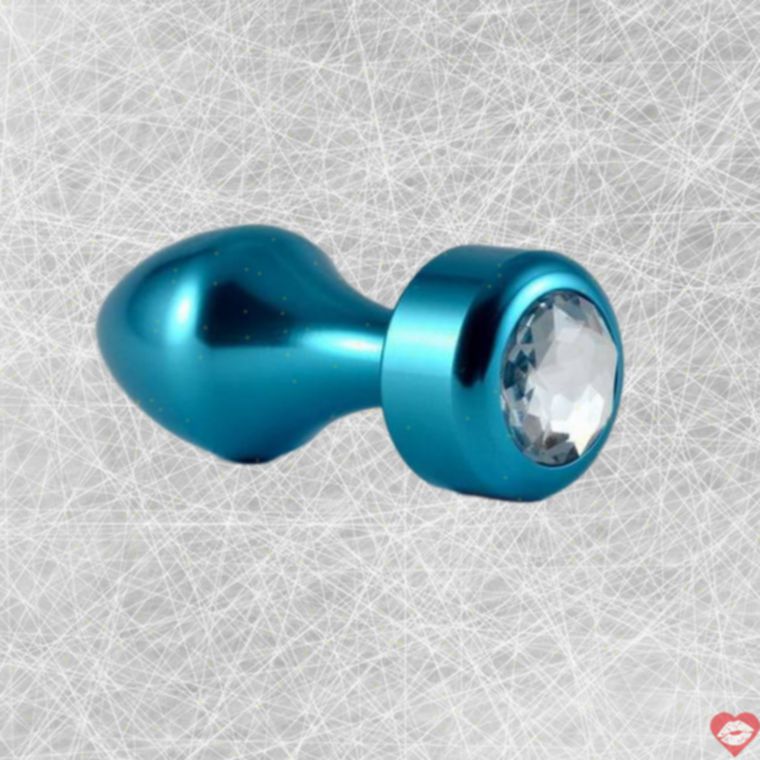 Plug hậu môn LoveToys nhôm xanh kim cương trắng sang chảnh