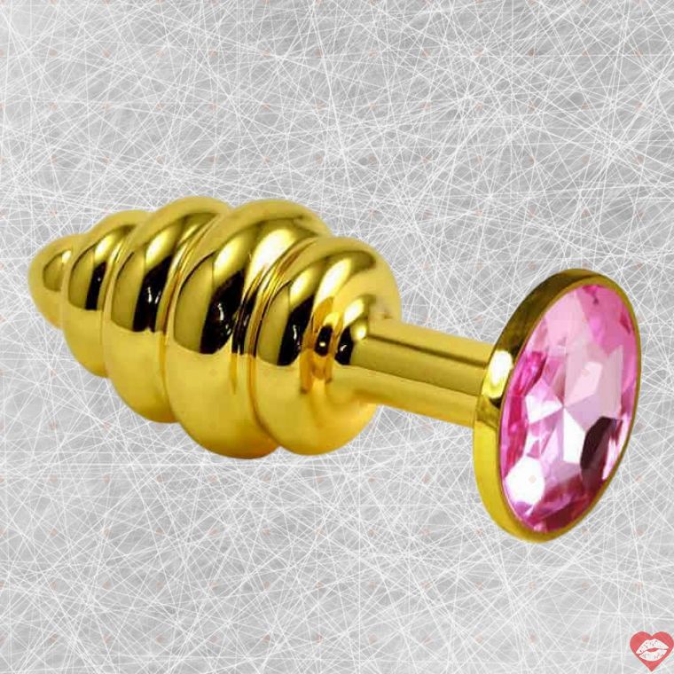 LoveToys Plug Rãnh Vàng Hồng Kristal Sang Trọng
