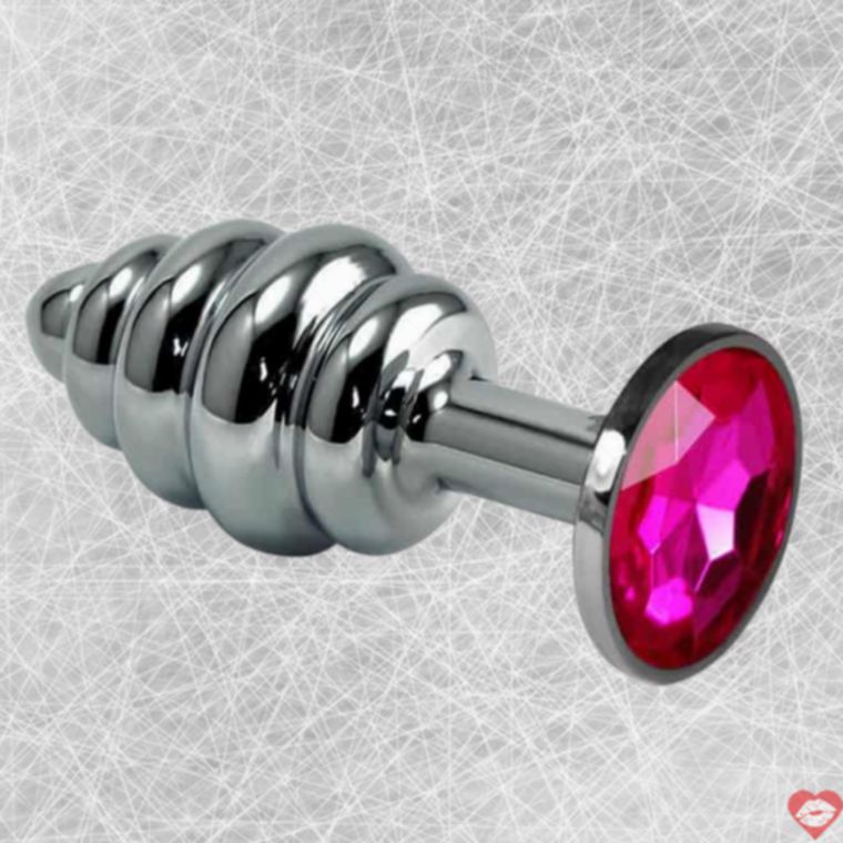 LoveToys Butt Plug S Ribbed Bạc Hồng Raspberry
