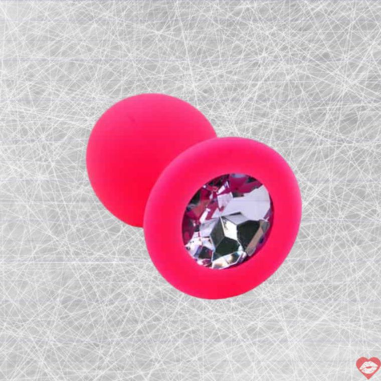 Kanikule anal plug silicone hồng pha lê kích thích