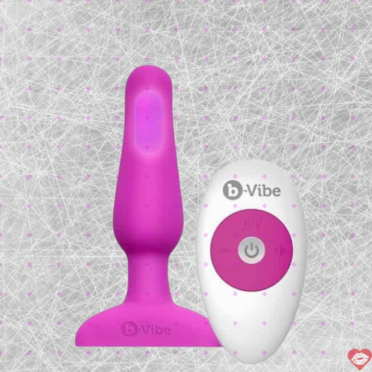 b-Vibe Novice Plug Mông Tím Rung Điều Khiển