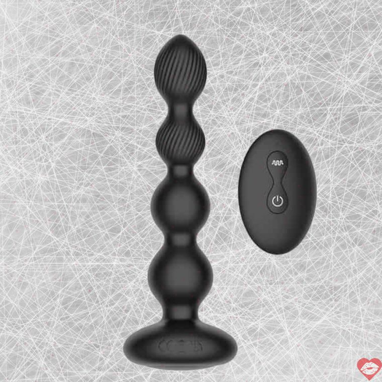 Secwell SW2046 anal beads đen rung xoay remote mạnh mẽ