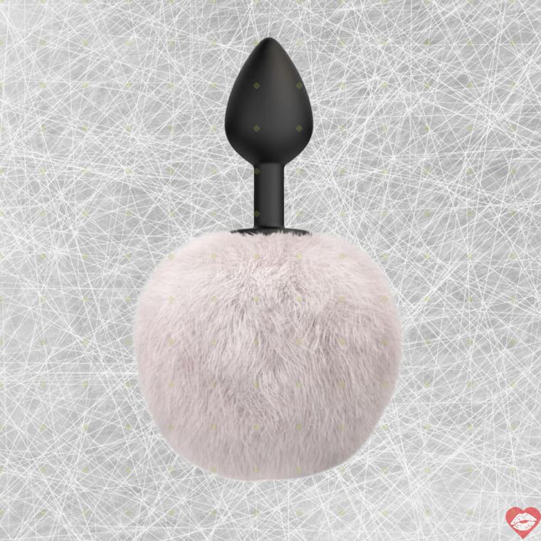 Lola Fluffy Plug Đen Đuôi Trắng 3cm