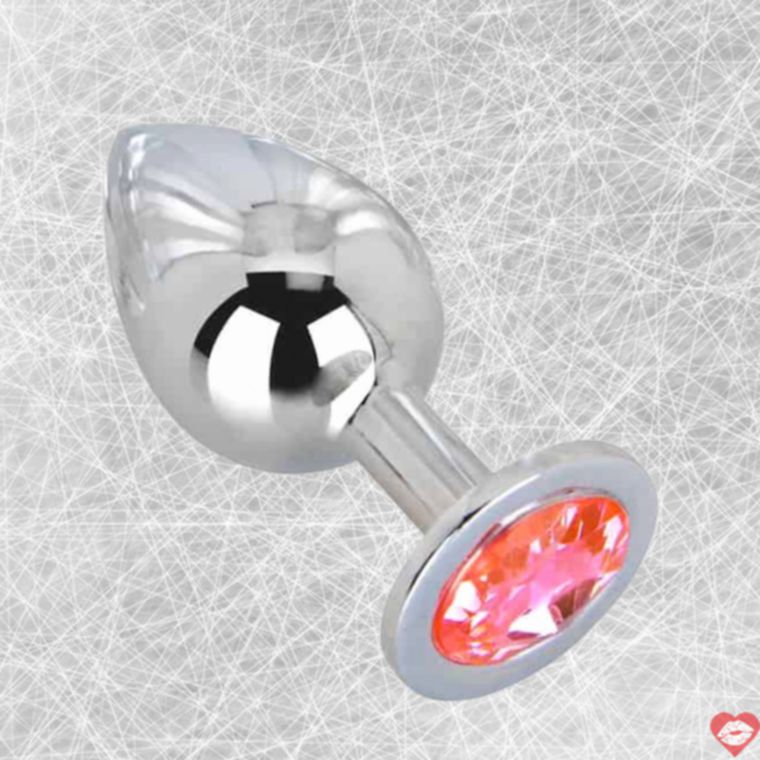 Pổ Trâu Kim Loại Lớn Hồng Crystal 9.5cm Sang Trọng