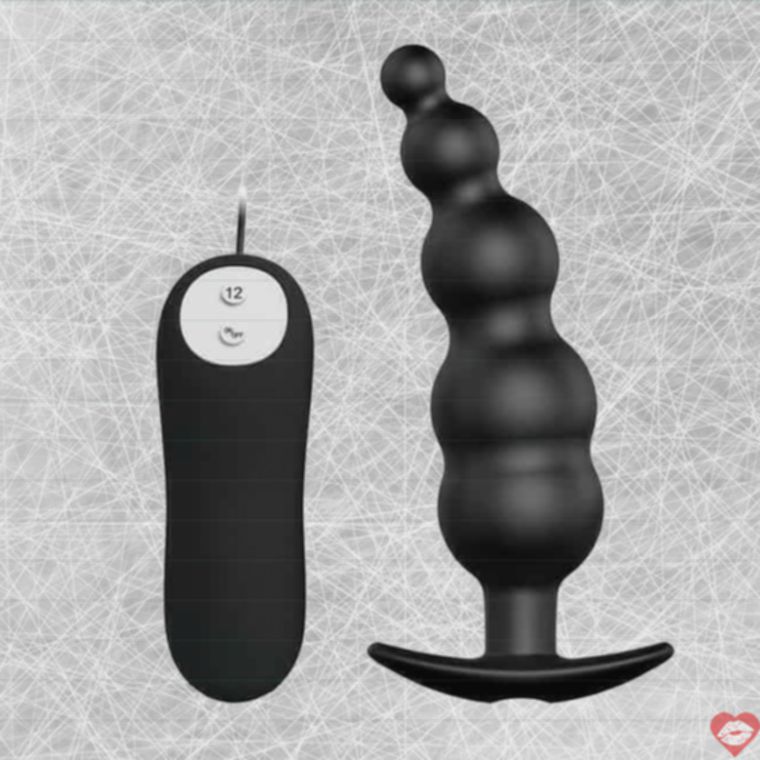 Anal Elochka Pretty Love 12cm Remote Đen Vibro