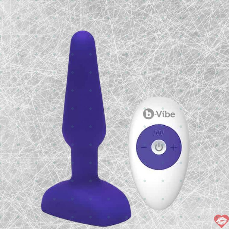 Plug hậu môn rung b-Vibe Trio tím remote 3 chế độ mạnh