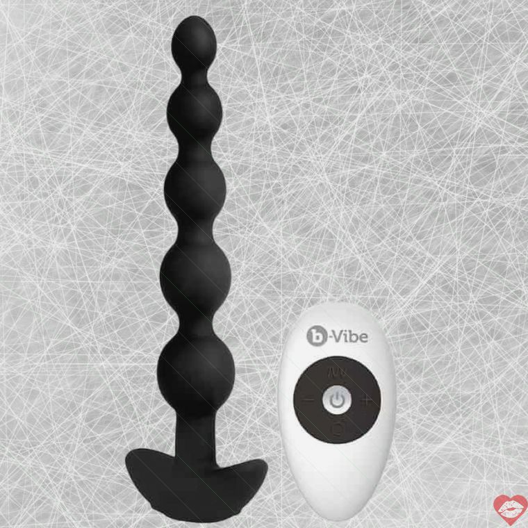 b-Vibe Cinco Đít Rung 5 Nút Đen Điều Khiển