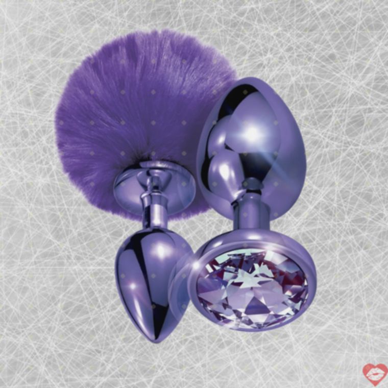 Nixie Rabbit Tail Đá Kim Loại Tím Bộ 3 Siêu Sang Trọng