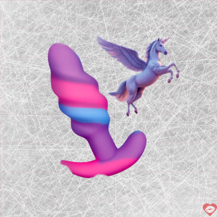 Unicorn Swirl Butt Plug Small Siêu Màu