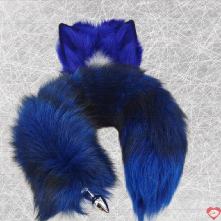 Blue Fox Tail Butt Plug Fantasy Xanh Siêu Quyến Rũ