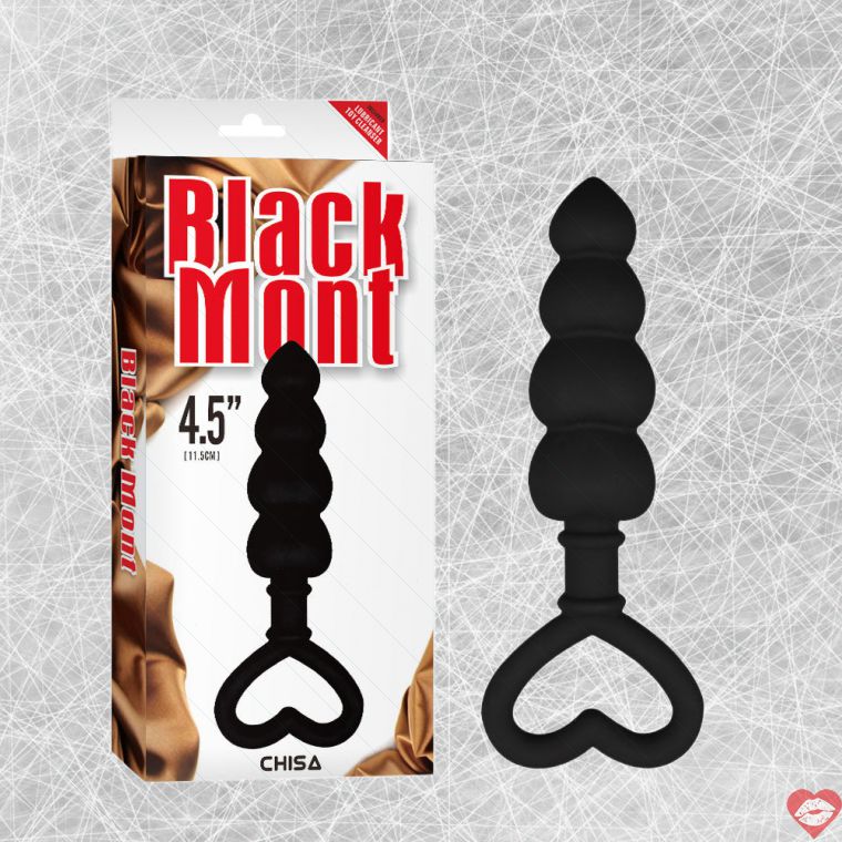 Black Mont Beads Anal Probe Chuỗi Hậu Môn Mịn