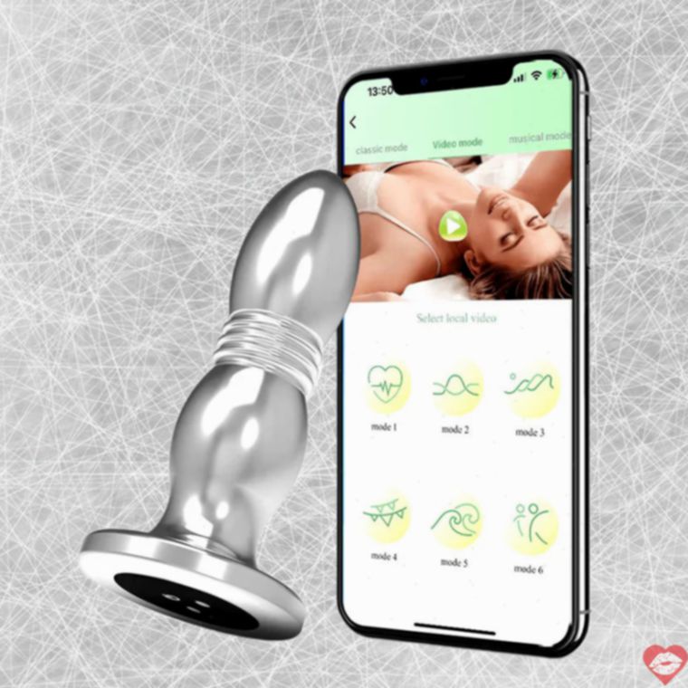 Metal butt plug app rung inox kích thích mạnh