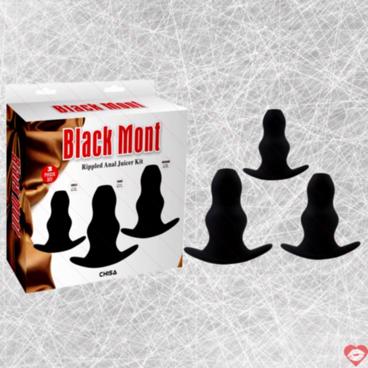 Black Mont Rippled Anal Kit Silicon Mở Rộng An Toàn