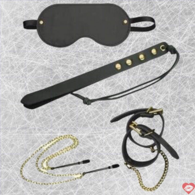 Spartacus Kink Kit BDSM Da Đen Đồng Starter 