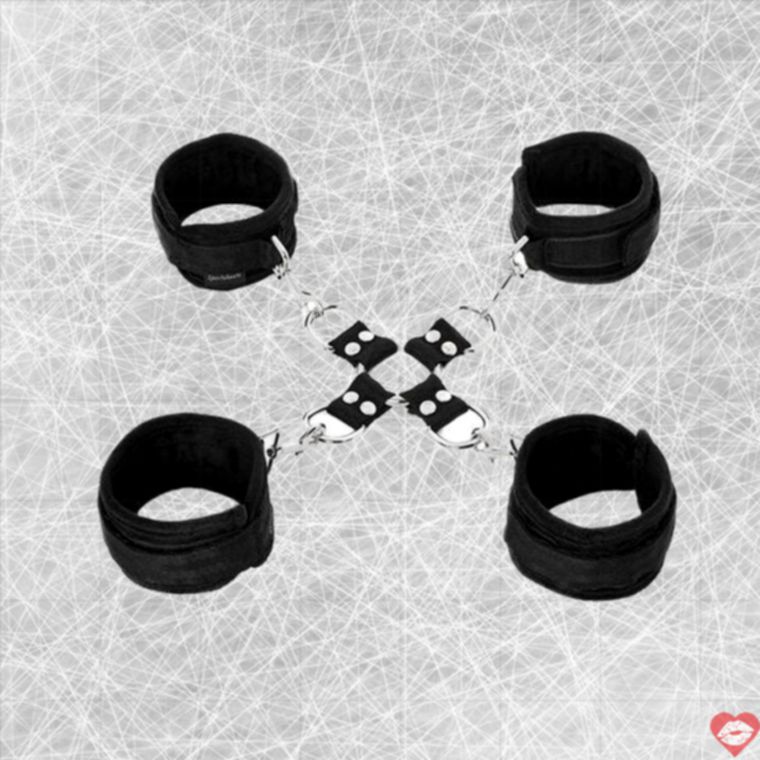 Sportsheets Hog Tie Còng 5 Mảnh BDSM Chặt Cuồng Nhiệt 
