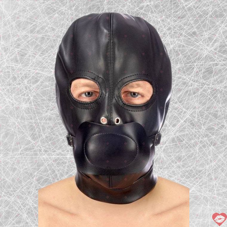 Fetish Mask Da Concorde Đen Điều Chỉnh Gây Nghiện BDSM