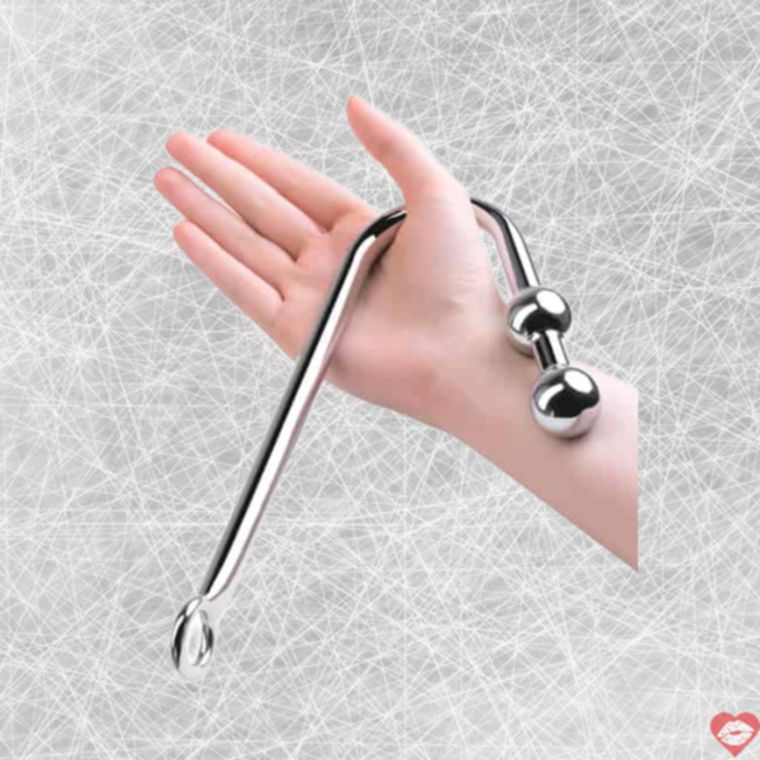 Kryuk Anal TOYFA Hai Bóng 41cm Bạc Metal