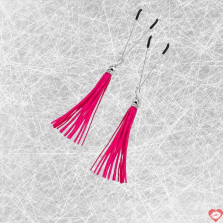 Pecado Kẹp Vú Fork Lông Thỏ Fucsia BDSM Đau Sướng 