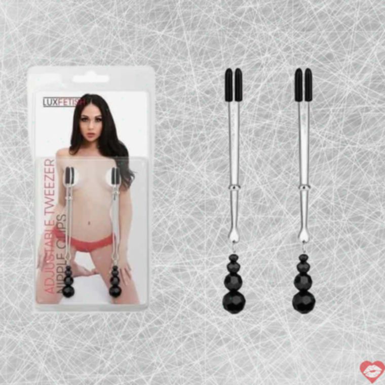 Lux Fetish Nipple Clamp Bạc Điều Chỉnh Dễ Chơi