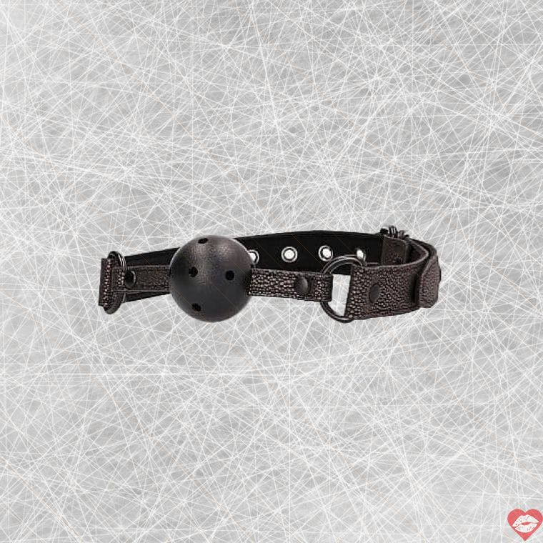 Shots Elegant Ball Gag Đen Da Siêu Kiểm Soát