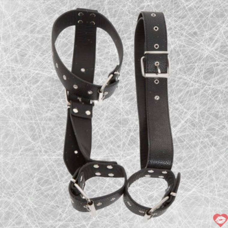 Bad Kitty Dây Cổ Tay Cổ Chân Đen PU Bondage Nóng Bỏng