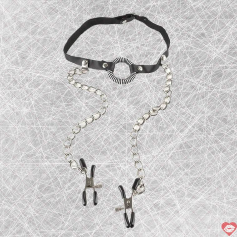 Pipedream O-Ring Gag Sịt Nipple Đen ABS