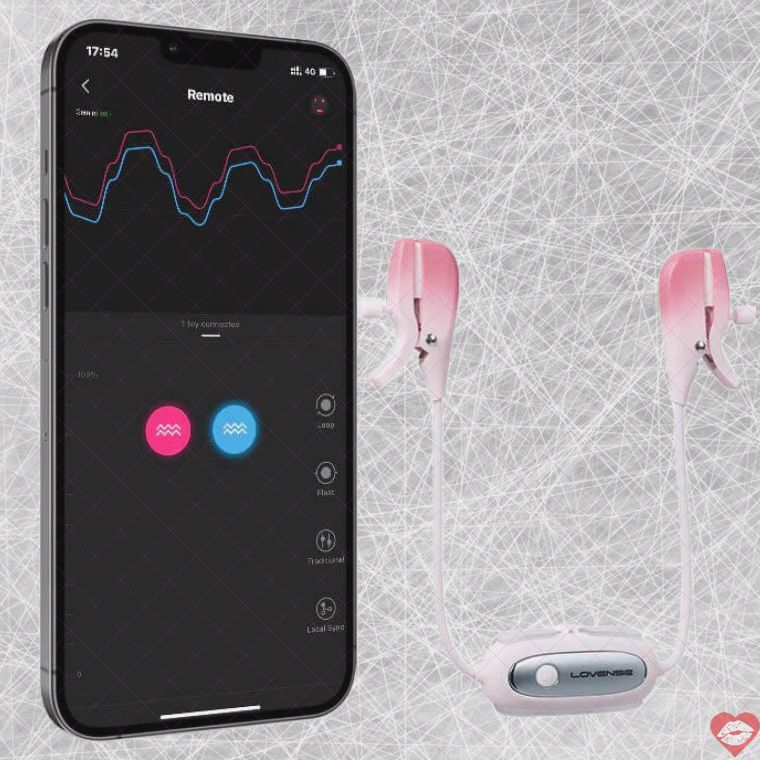 Lovense Gemini Kẹp Vú Rung App Điều Khiển