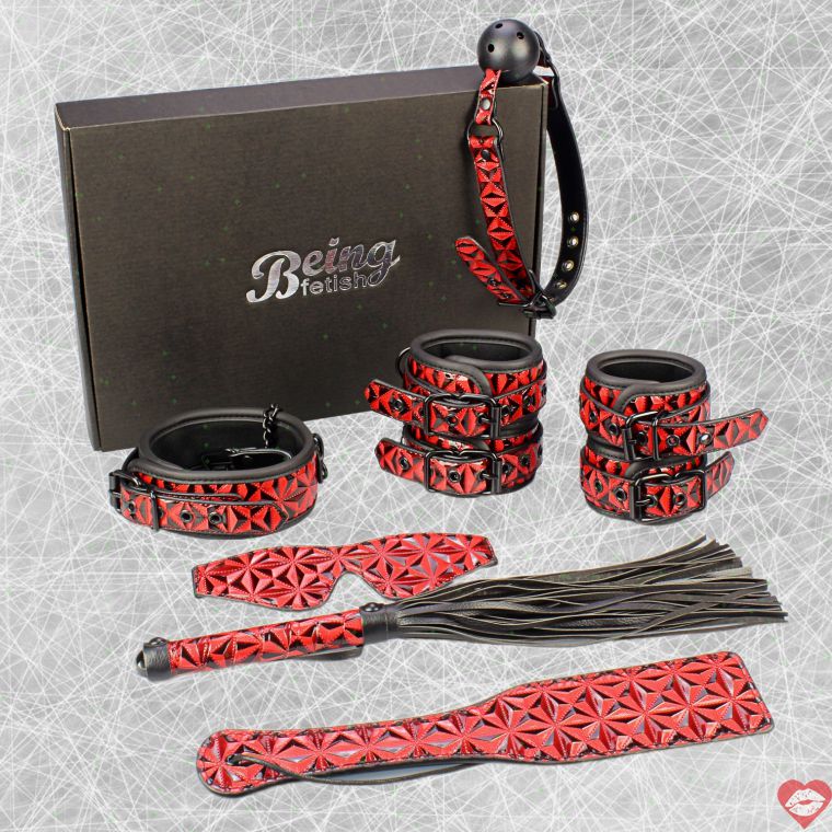 BF-40380A bộ 7 kiện bondage đỏ an toàn vui