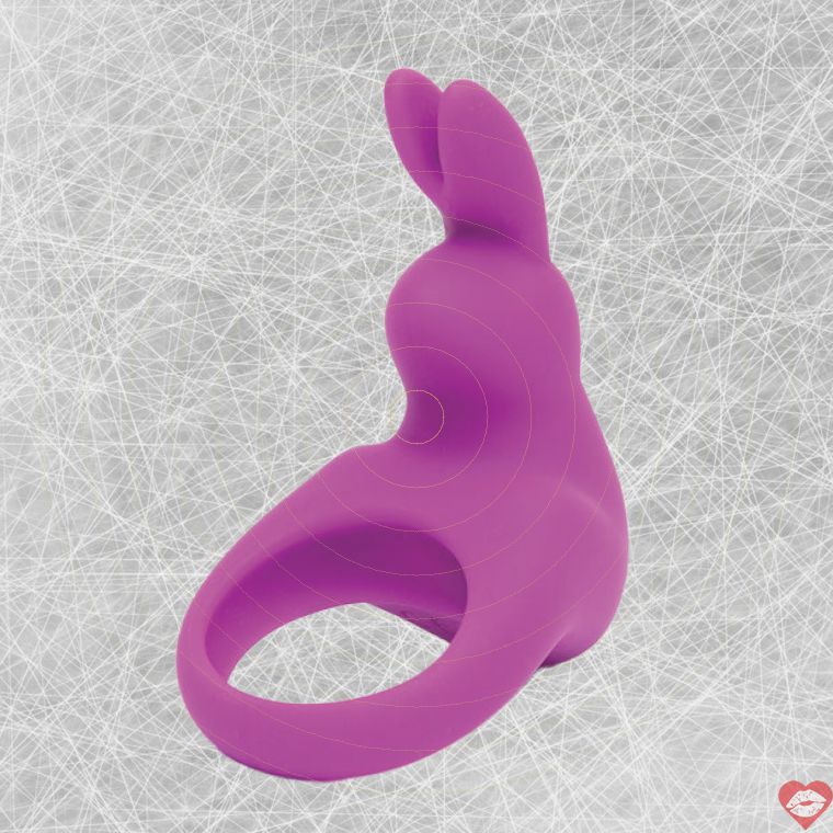 Happy Rabbit Ring Tím Sạc Rung Đôi Kéo Dài Khoái Cảm Đôi 