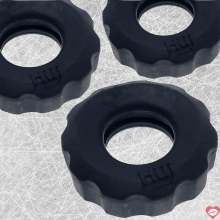 Hunkyjunk Super Huj Ring Dương Vật 3 Cái Đen Siêu Bền