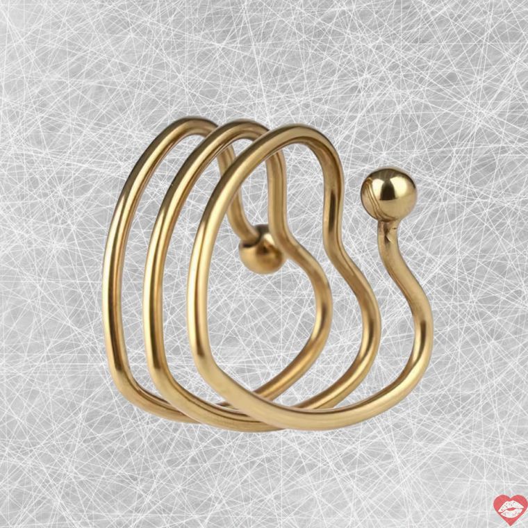 MT Heart Cock Ring Vàng Thép Không Gỉ