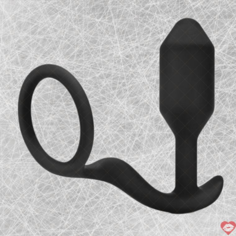 B-Vibe Cock Ring Anal Plug Đen Thoải Mái 8.3cm