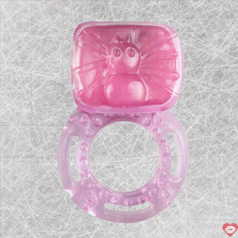 Easytoys vòng đeo dương vật rung hồng 5.5cm
