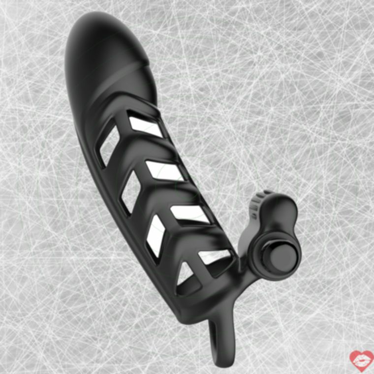 Malesation Penis Sleeve Clit Vibrator Đen Đức Siêu Rung