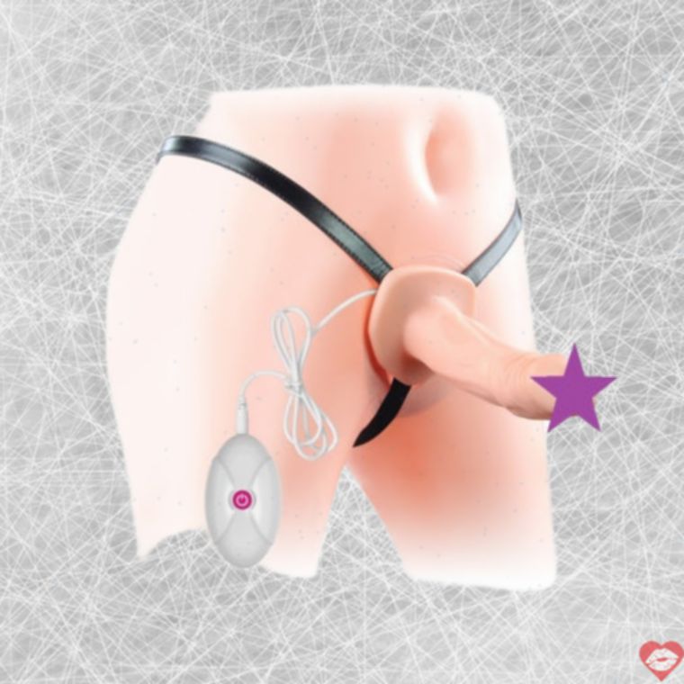 Strap-on Hollow 6.5” Vibration Unisex Linh Hoạt Sướng 
